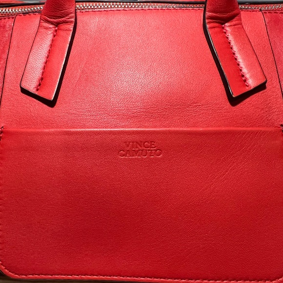 Vince Camuto Davia Red Leather Satchel Rare! - Picture 11 of 13